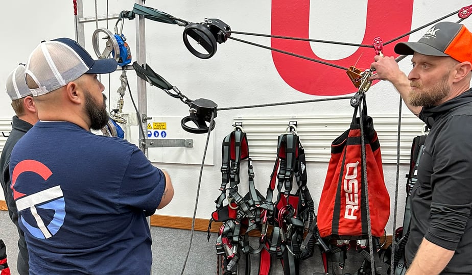Instructor talks about RESQ equipment to STL USA